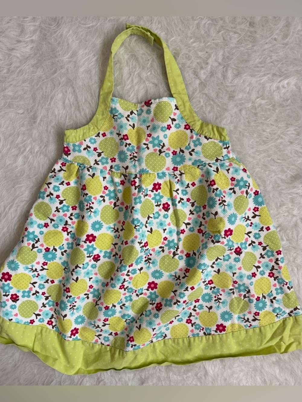 Gymboree Girl’s Bright Multi-Color Apple & Floral Print Halter Dress